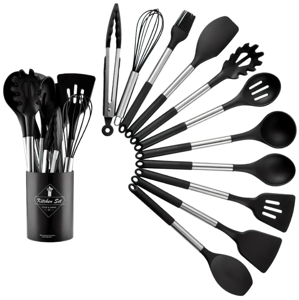 13-Piece Nordic Silicone Kitchen Utensil Set Casoni
