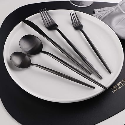 30-Piece Minimalist Cutlery Set - Elegant Stainless Steel Flatware