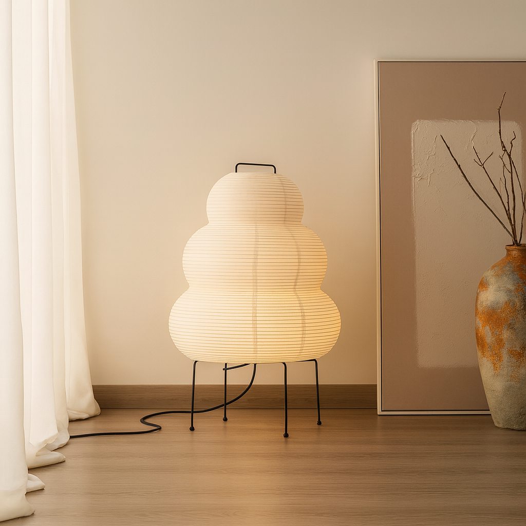 Akari Japandi Style Paper Floor Lamp