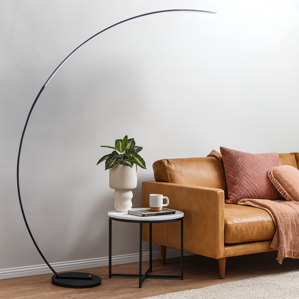 Arc Dimmable Black Floor Lamp | Nordic LED Stand Light