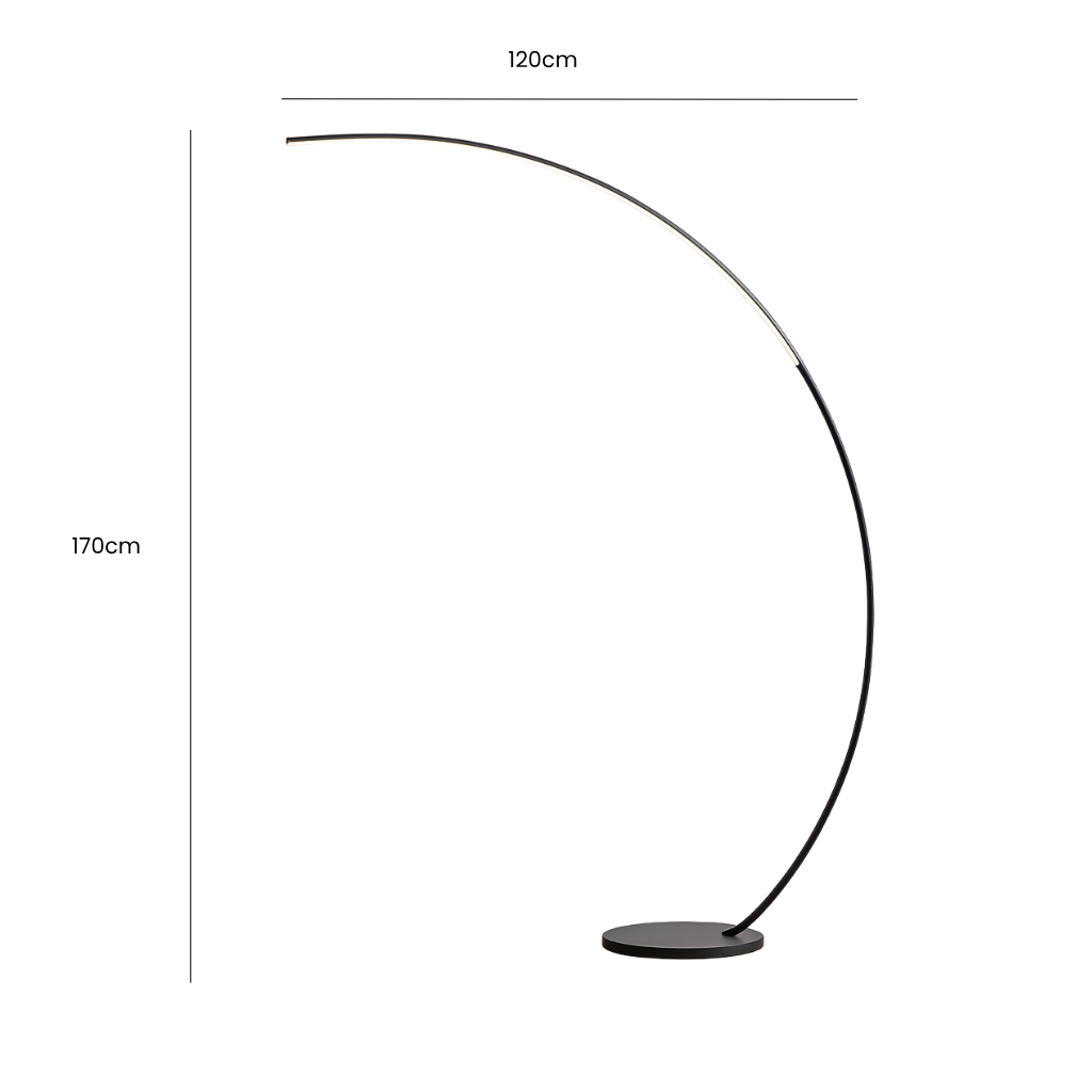 Arc Dimmable Black Floor Lamp | Nordic LED Stand Light