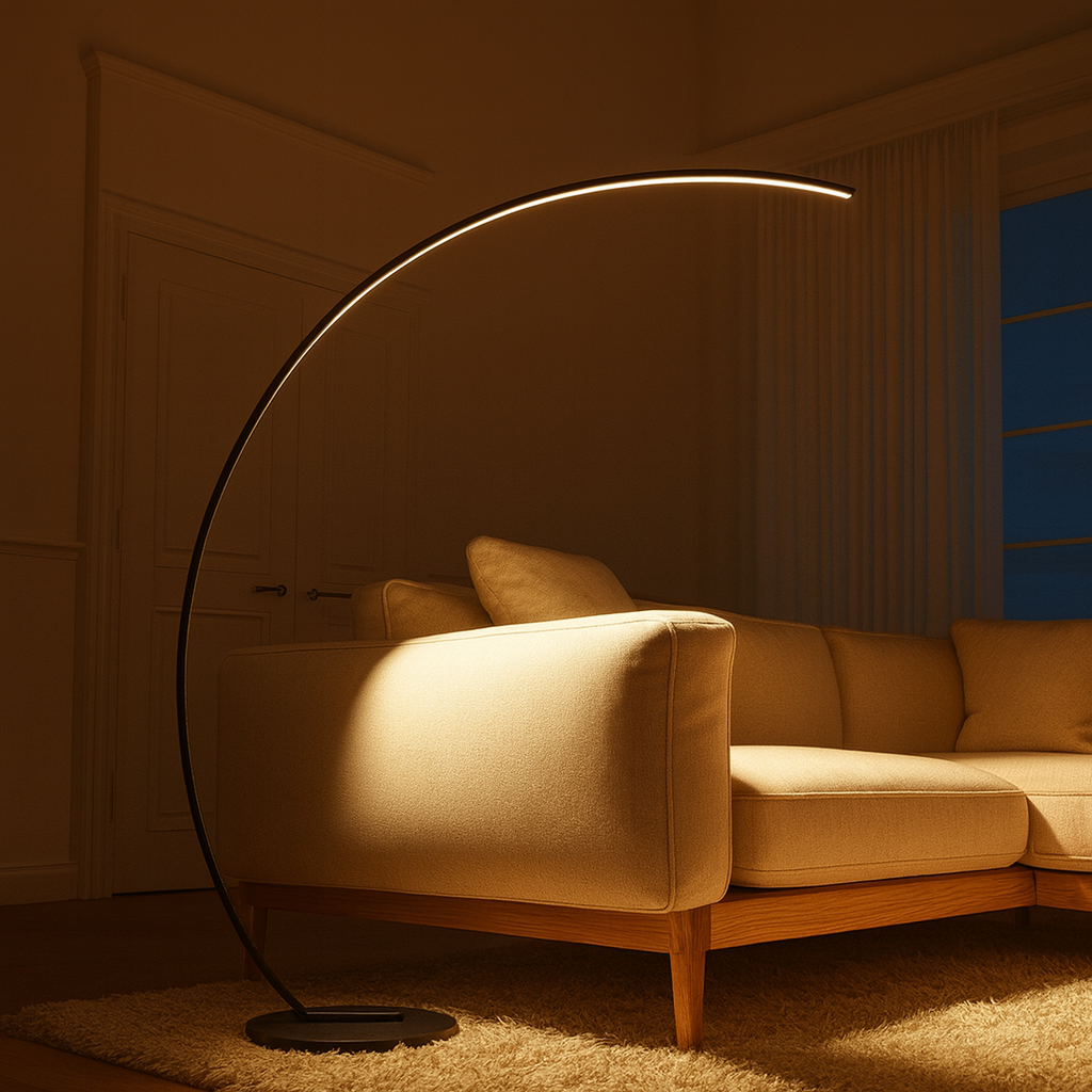 Arc Dimmable Black Floor Lamp | Nordic LED Stand Light