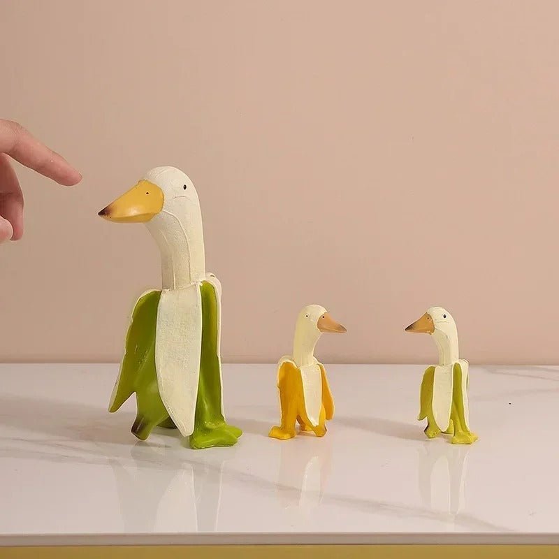 Banana Duck Sculpture – Quirky Resin Decor