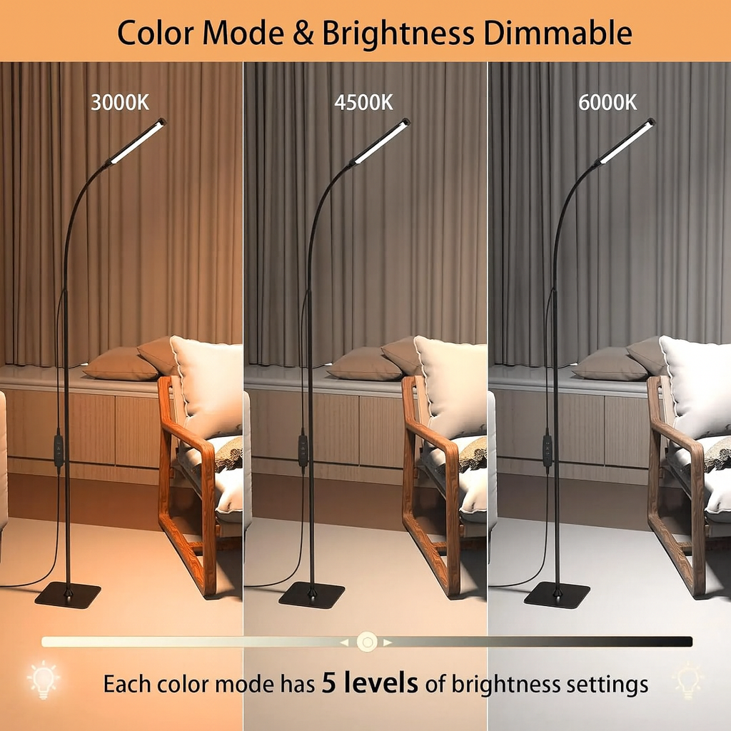 Black Standing Light - Nordic LED Floor Lamp
