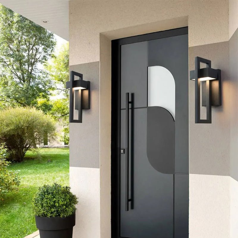 Black Up Down Outdoor Wall Light