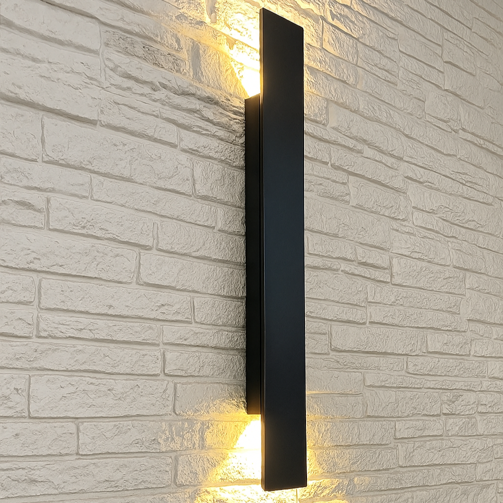 Black Long Outdoor Wall Light