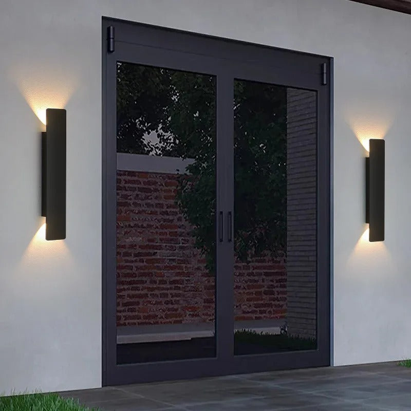 Black Long Outdoor Wall Light