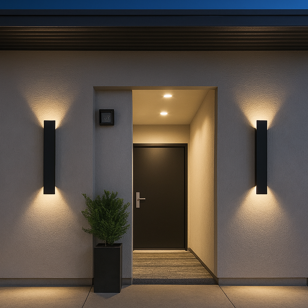Black Long Outdoor Wall Light