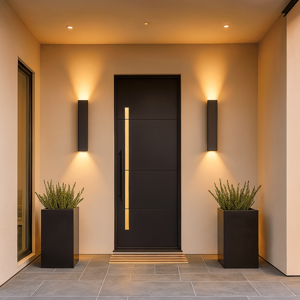 Black Long Outdoor Wall Light