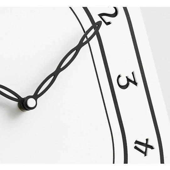 Black & White Silent Oval Wall Clock – Laser Engraved Roman Design