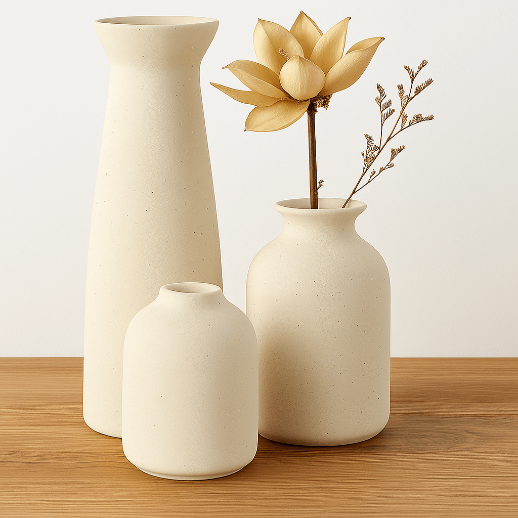 Boho Ceramic Flower Vase Set Handmade