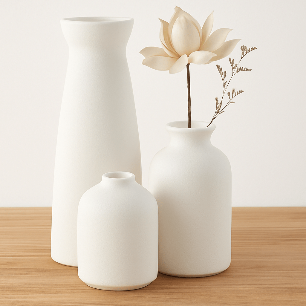 Boho Ceramic Flower Vase Set Handmade