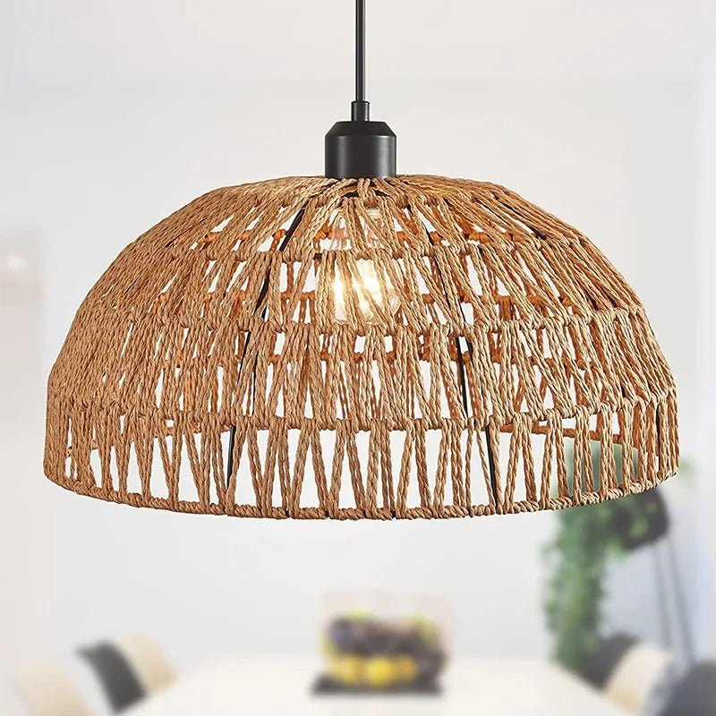 Boho Hand Knitted Japanese Rope Pendant Light