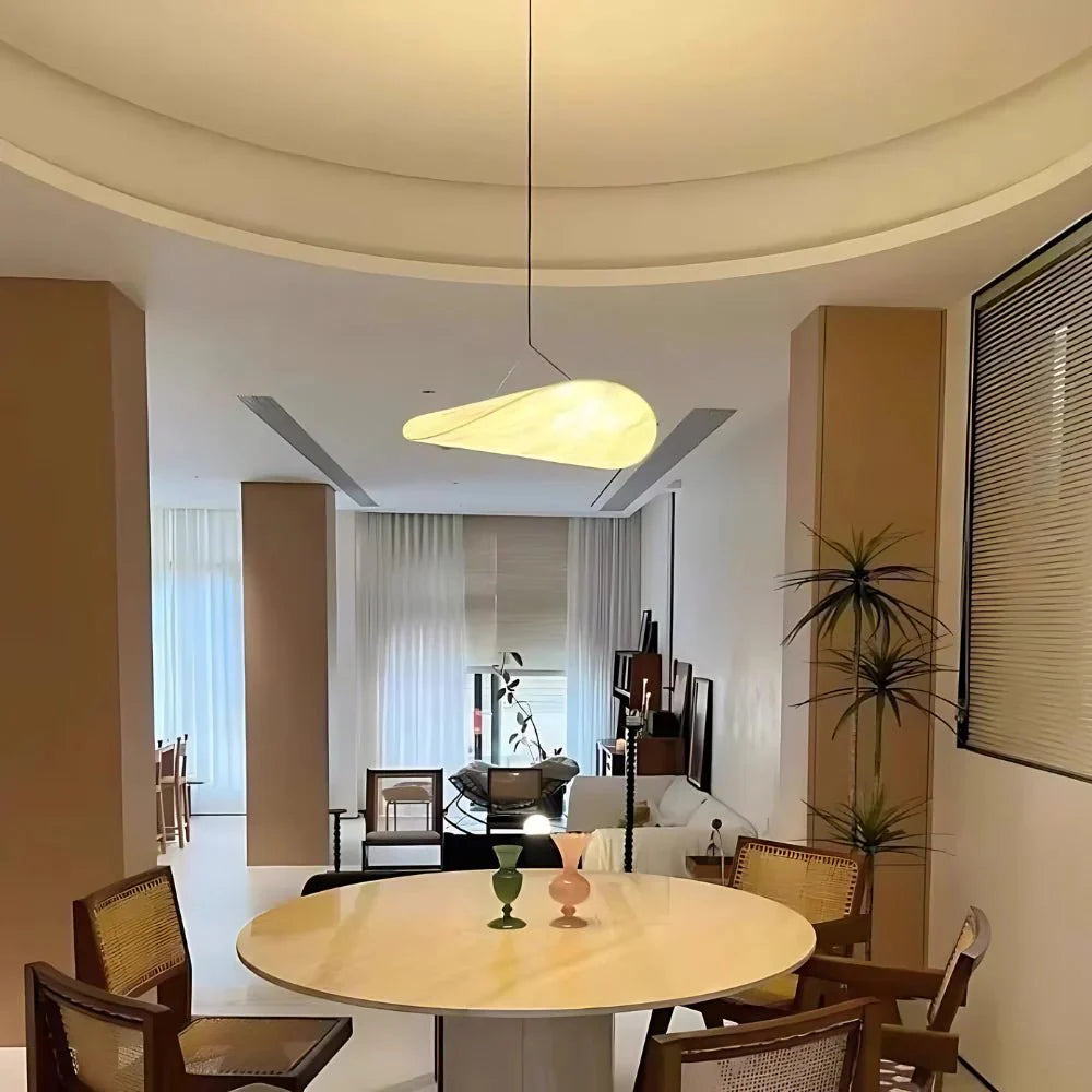 Boho LED Ceiling Light with Silk Shade