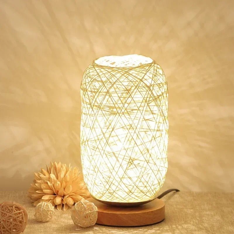 Boho Rattan Table Lamp