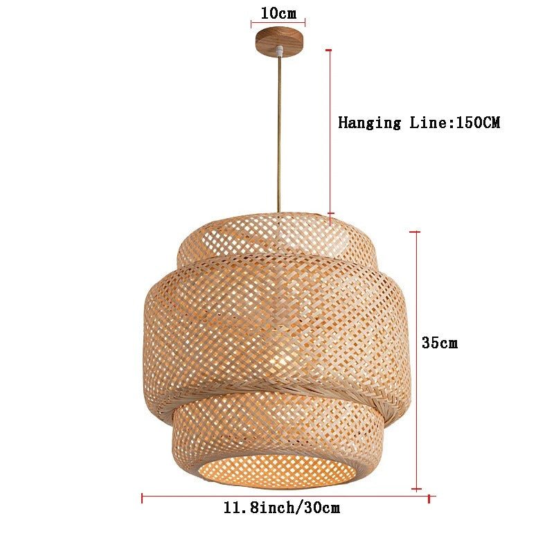 Boho Tiered Rattan Pendant Lampshade
