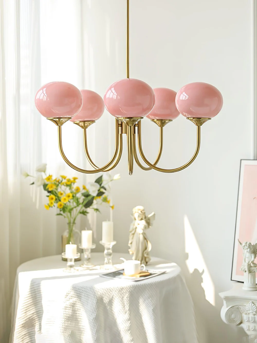 Marshmallow Frosted Glass Chandelier