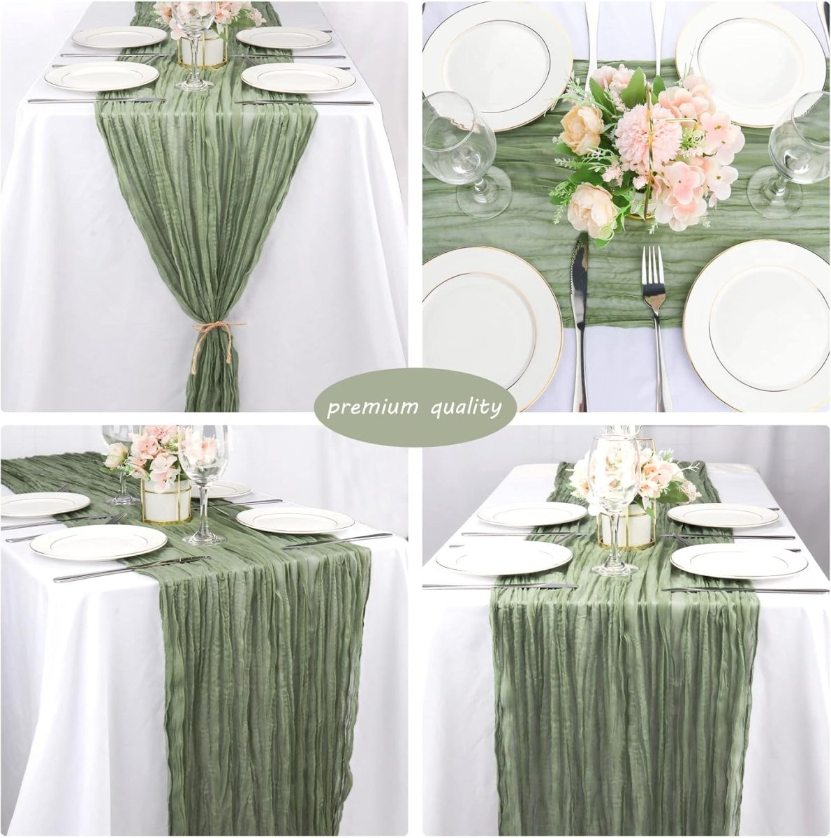 Cheesecloth Table Runner 10 Piece Set