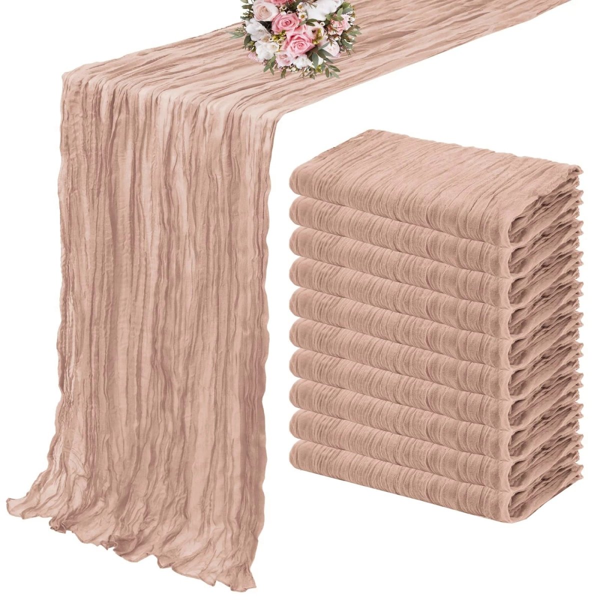 Cheesecloth Table Runner 10 Piece Set