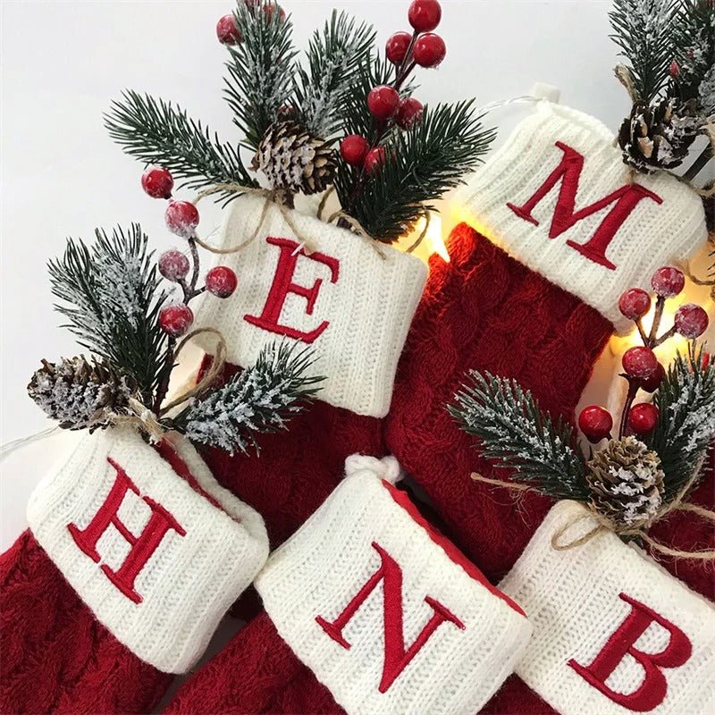 Christmas Stockings with Alphabet Letters - Choose Your Initial