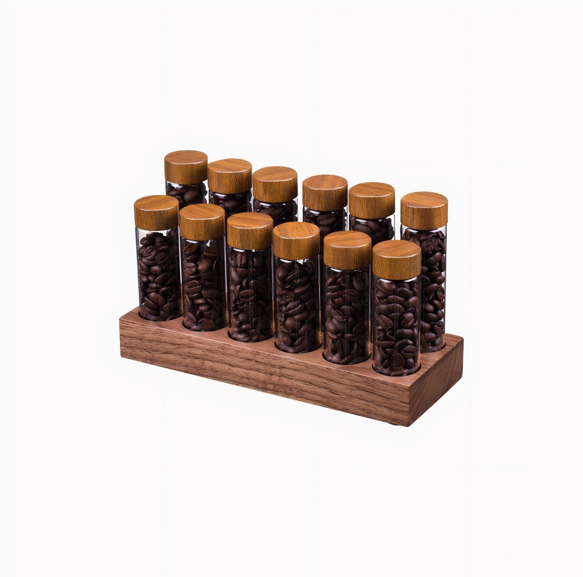 Coffee Beans Storage Container Tube Glass Display Rack