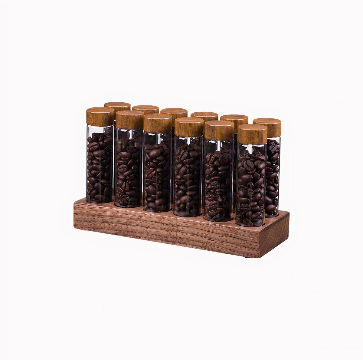 Coffee Beans Storage Container Tube Glass Display Rack