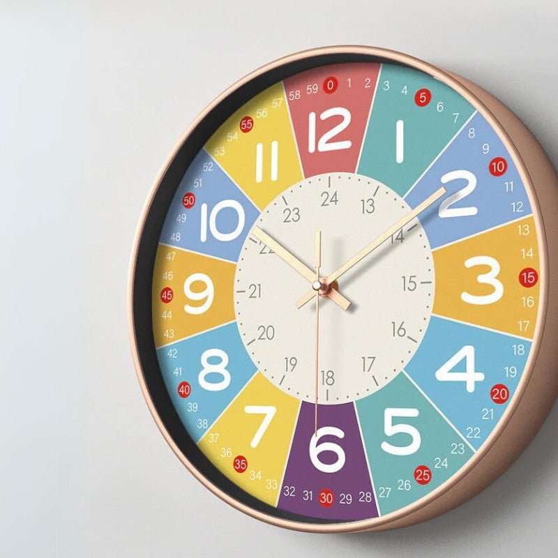 ColorClock - Colorful Silent Wall Clock for Children's Rooms