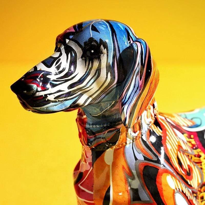 Colorful Dachshund Sculpture – Realistic Resin Art