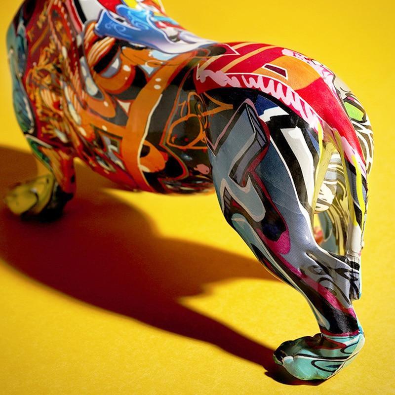 Colorful Dachshund Sculpture – Realistic Resin Art