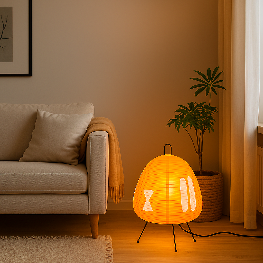 Colorful Paper Japanese Floor Lamp | LED Standing Light