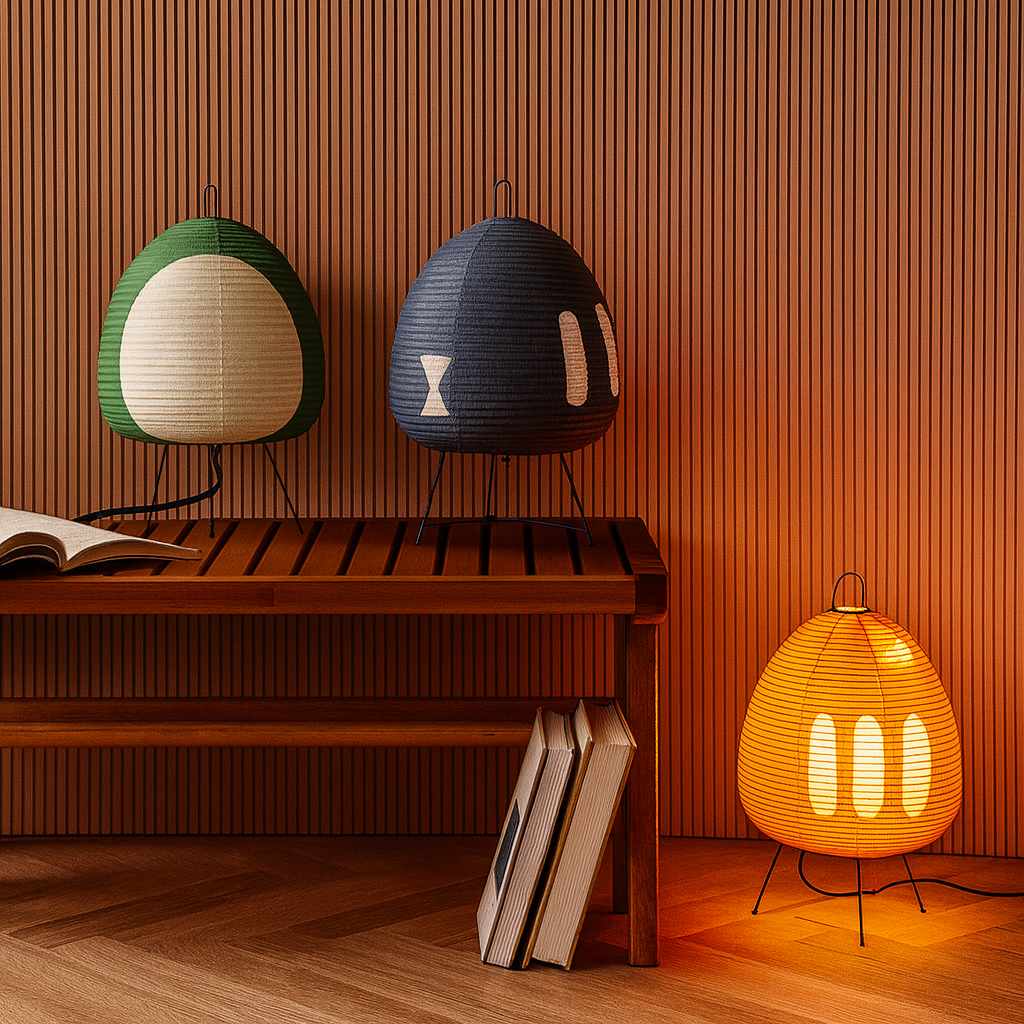 Colorful Paper Japanese Floor Lamp | LED Standing Light