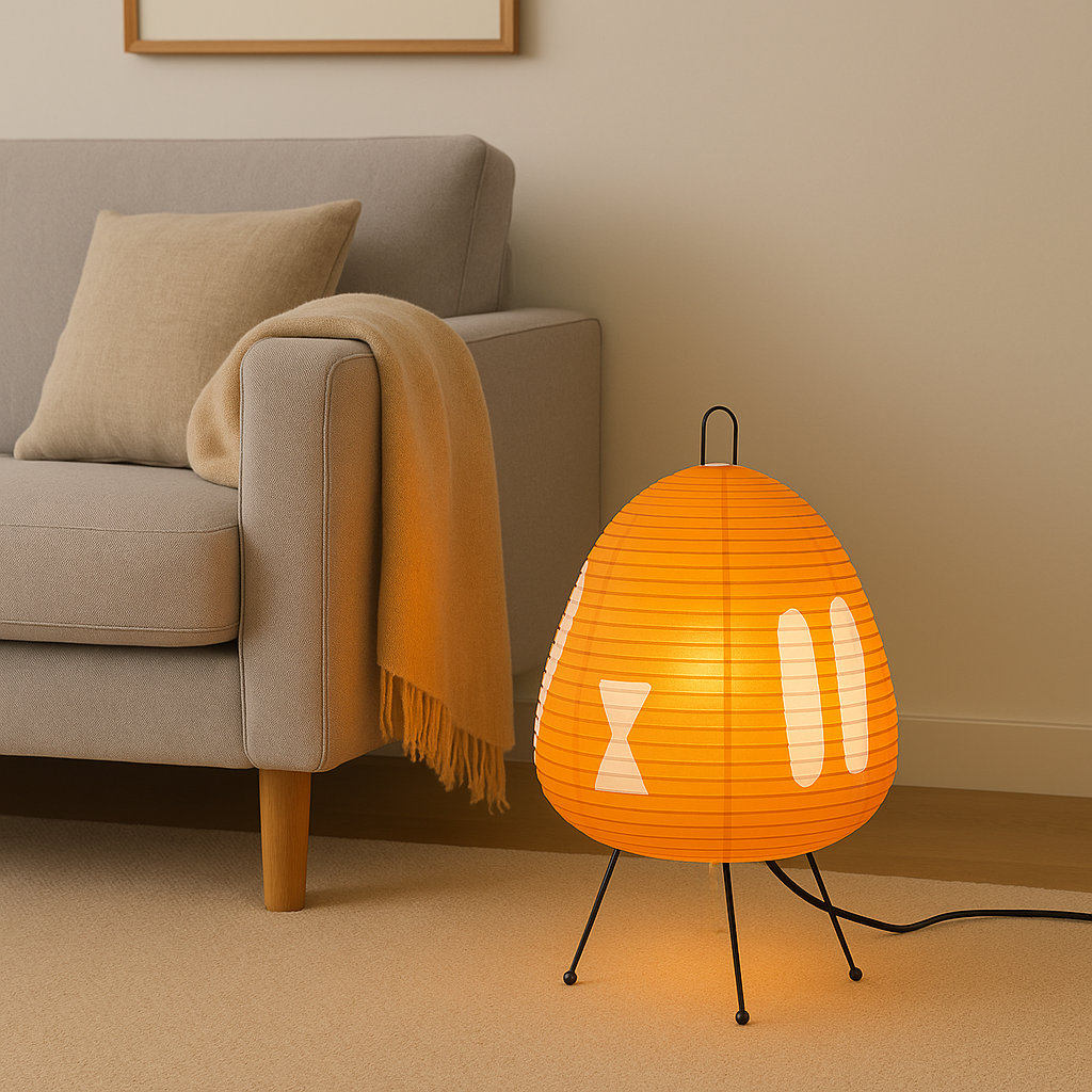 Colorful Paper Japanese Floor Lamp | LED Standing Light