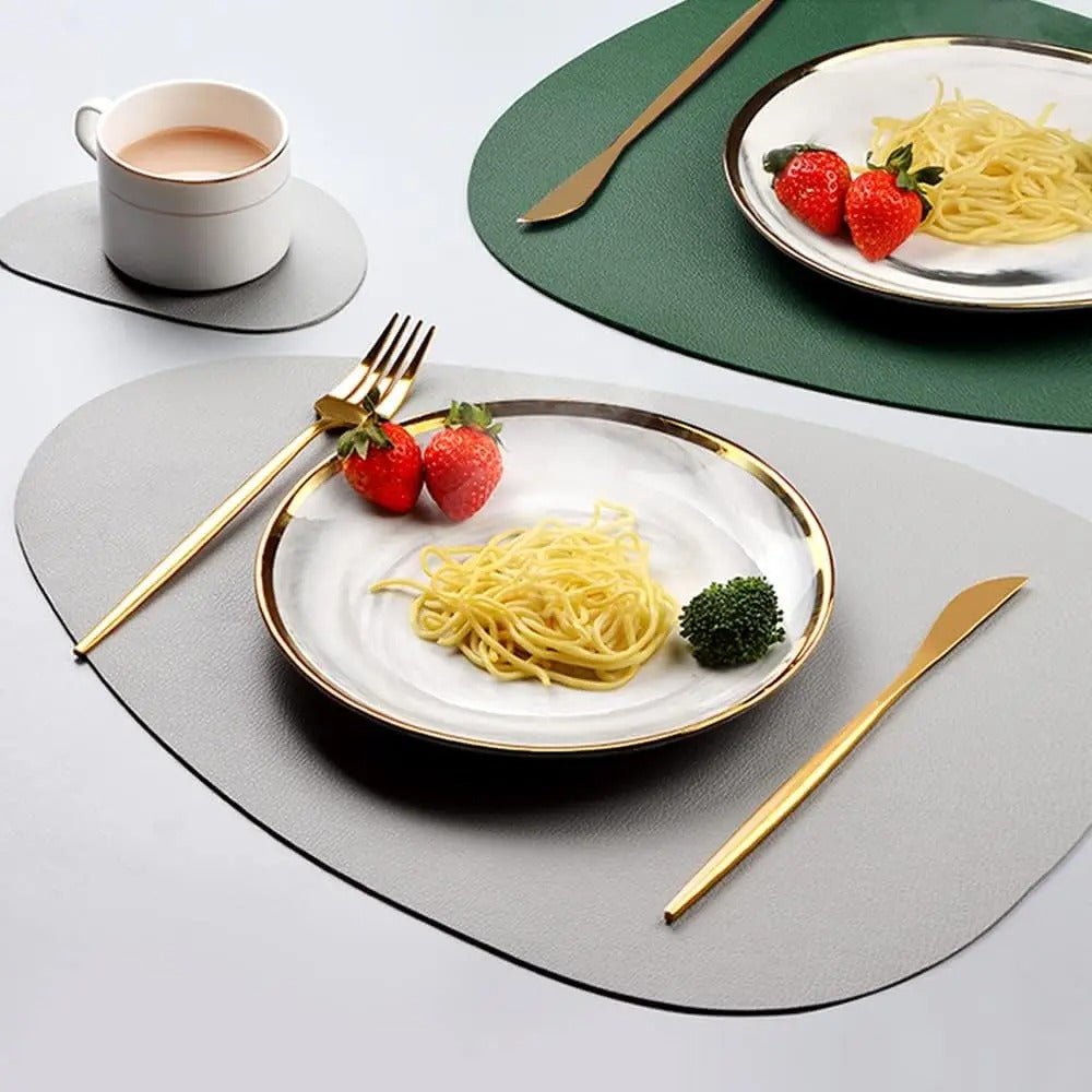 Ecological Leather Dual-Sided Placemats Set - Waterproof and Oil-Proof