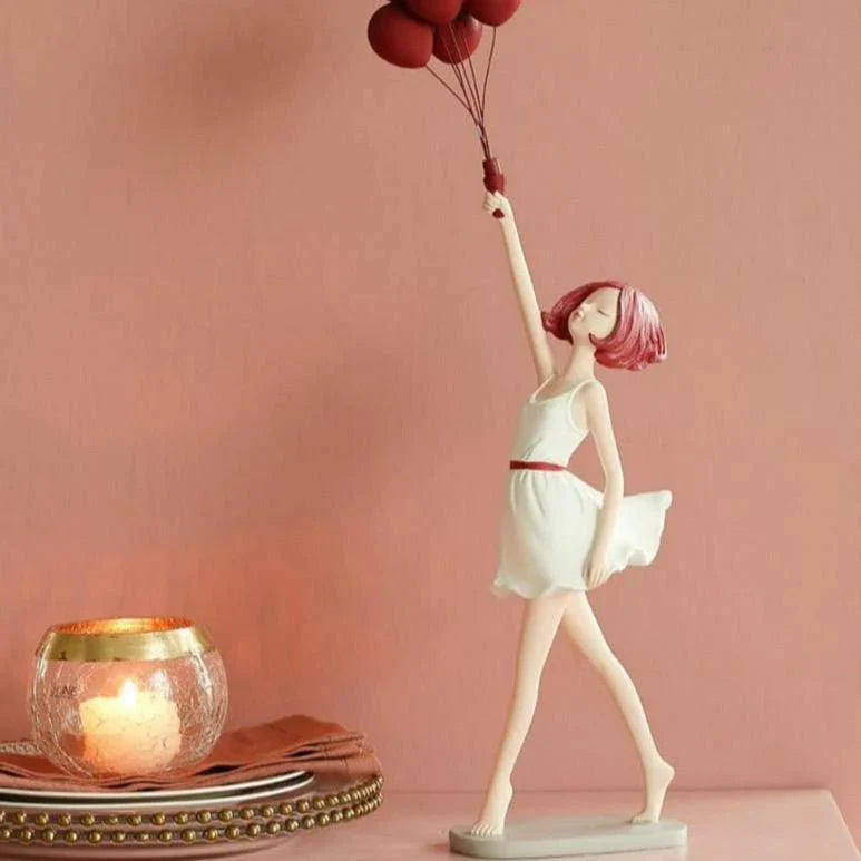 Elegant Balloon Girl Sculpture