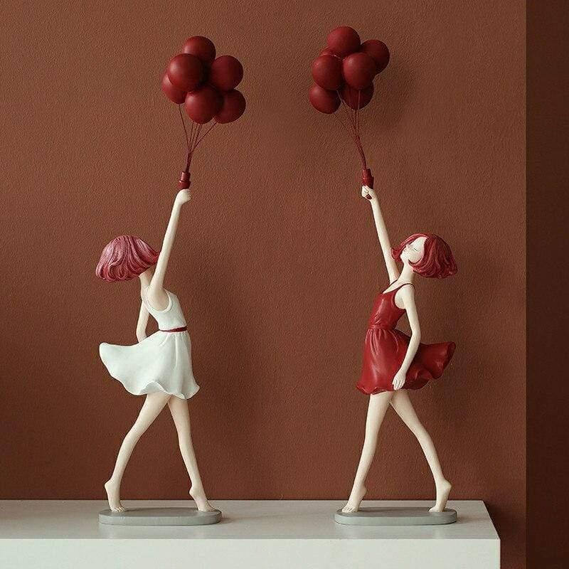 Elegant Balloon Girl Sculpture