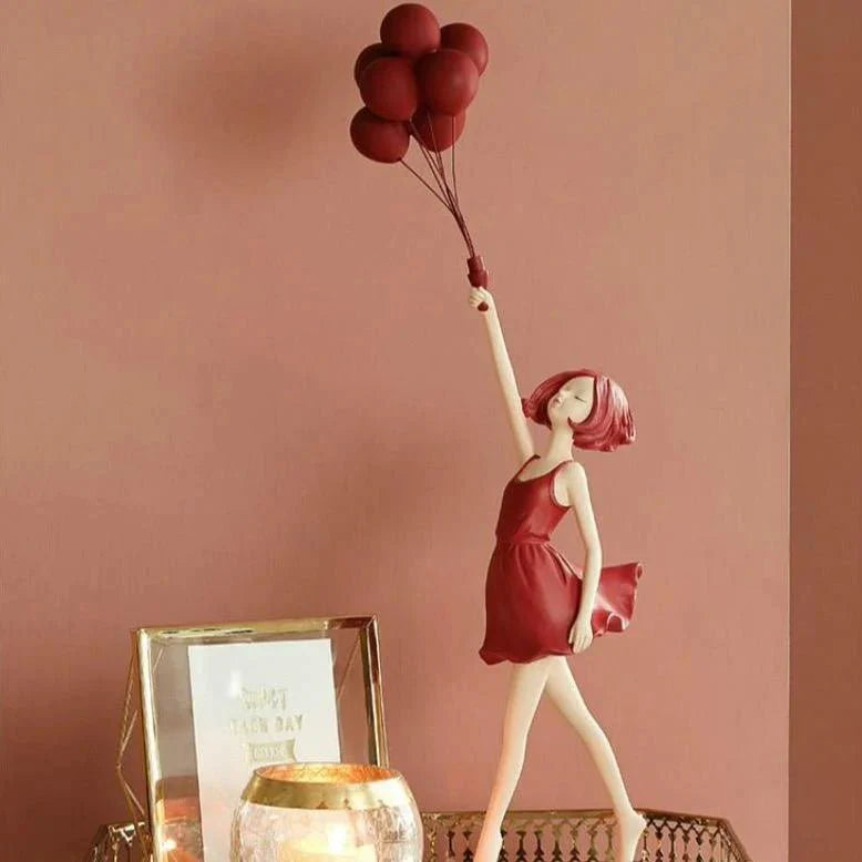Elegant Balloon Girl Sculpture