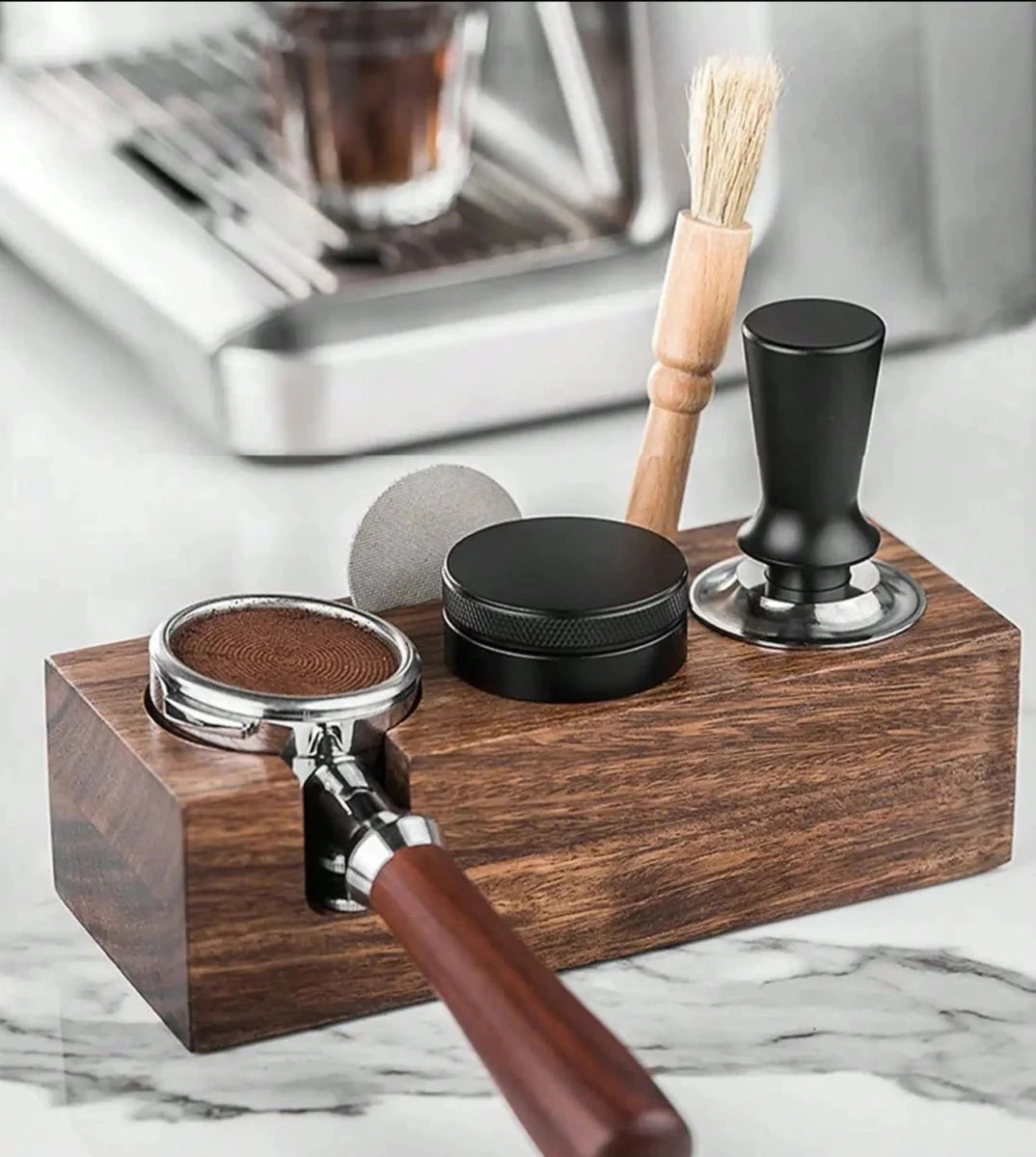 Espresso Tamping Station - Wooden Portafilter Holder