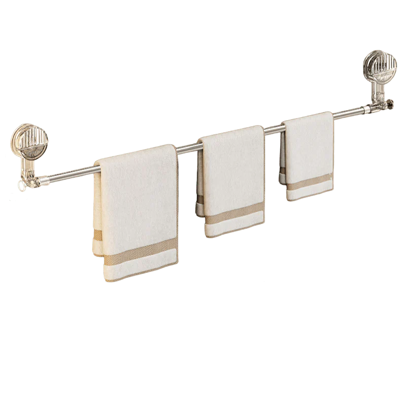 Extendable Suction Towel Rack with Hooks