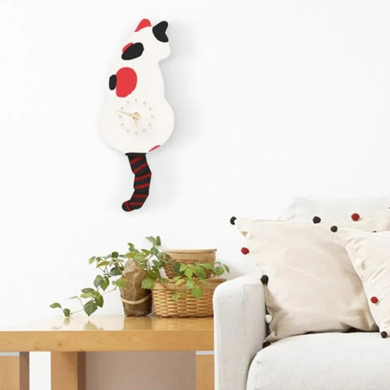 FelineTime - Cat Wagging Tail Wall Clock