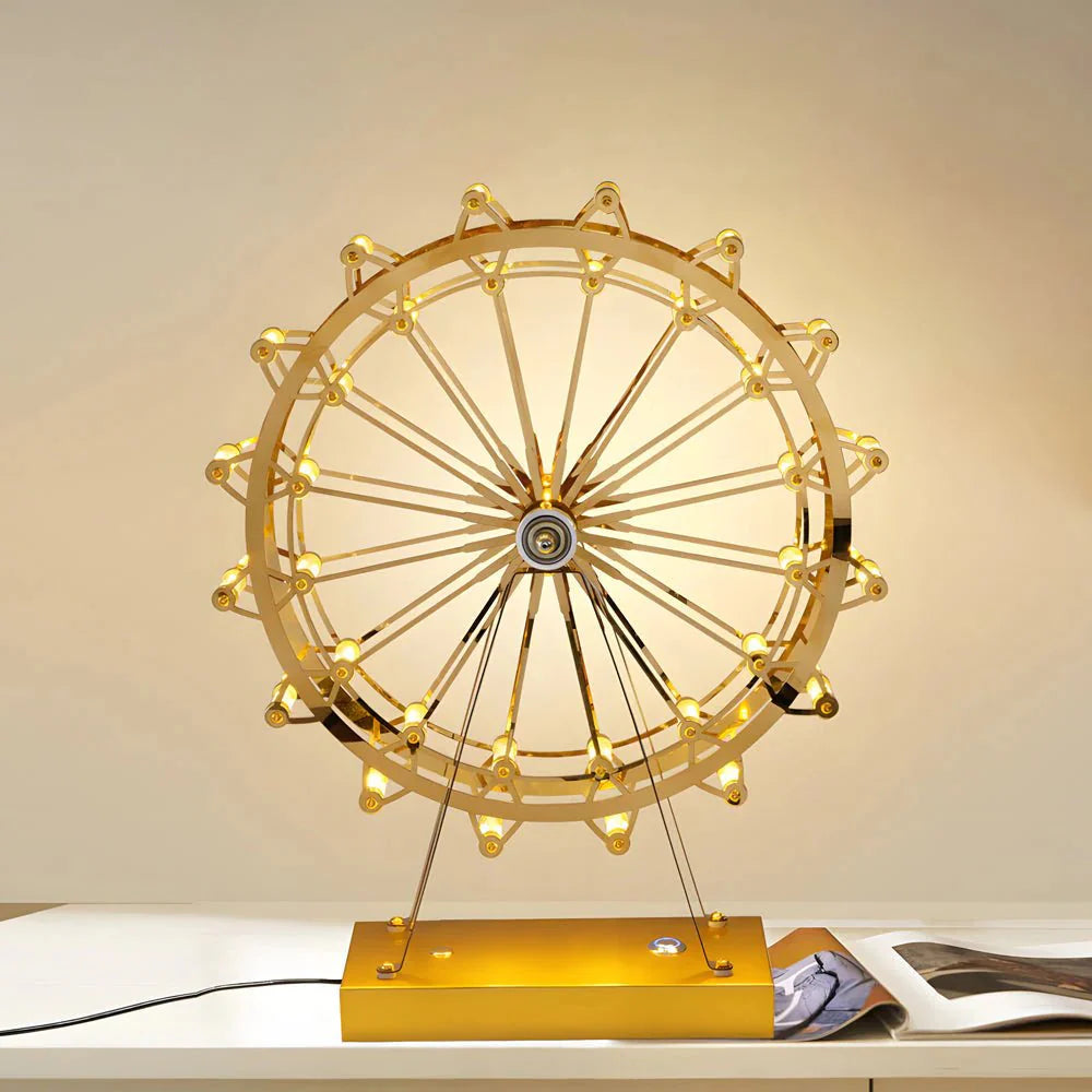 Ferris Wheel Gold Iron Table Lamp