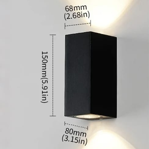 Geometric Black Up Down Wall Light