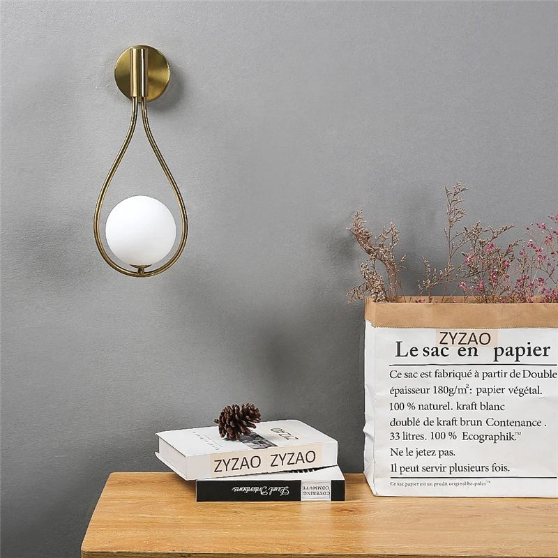 Glass Orb LED Wall Sconce