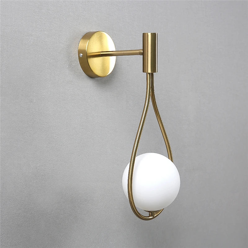 Glass Orb LED Wall Sconce