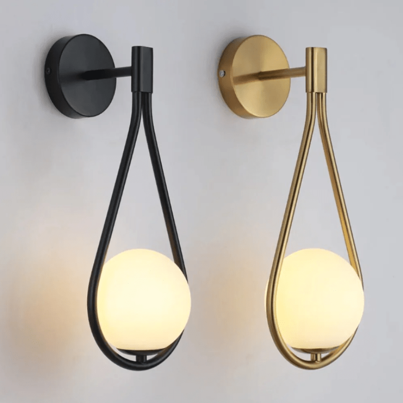 Glass Orb LED Wall Sconce