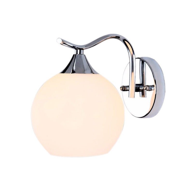 Glass Orb Wall Sconce with Metal Frame