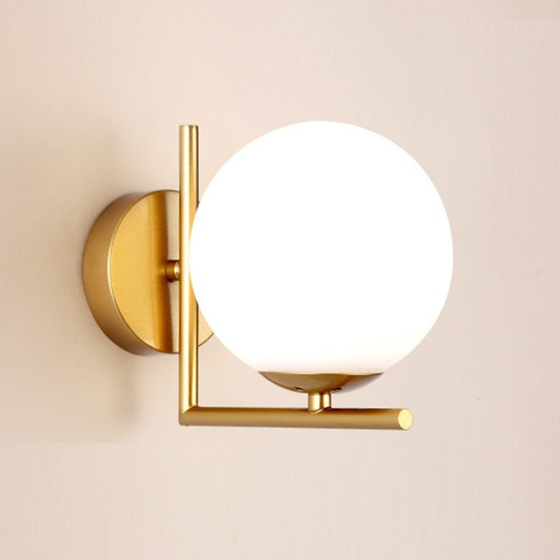 Glass Orb Wall Sconce with Metal Frame