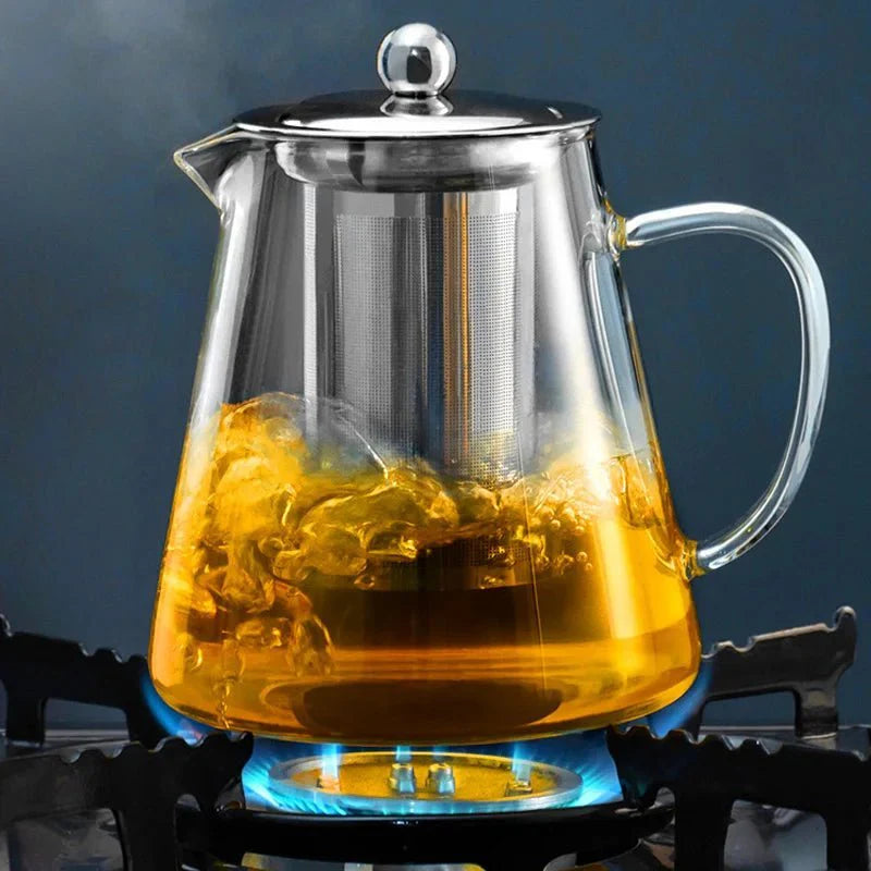 Glass Teapot With Tea Strainer Infuser