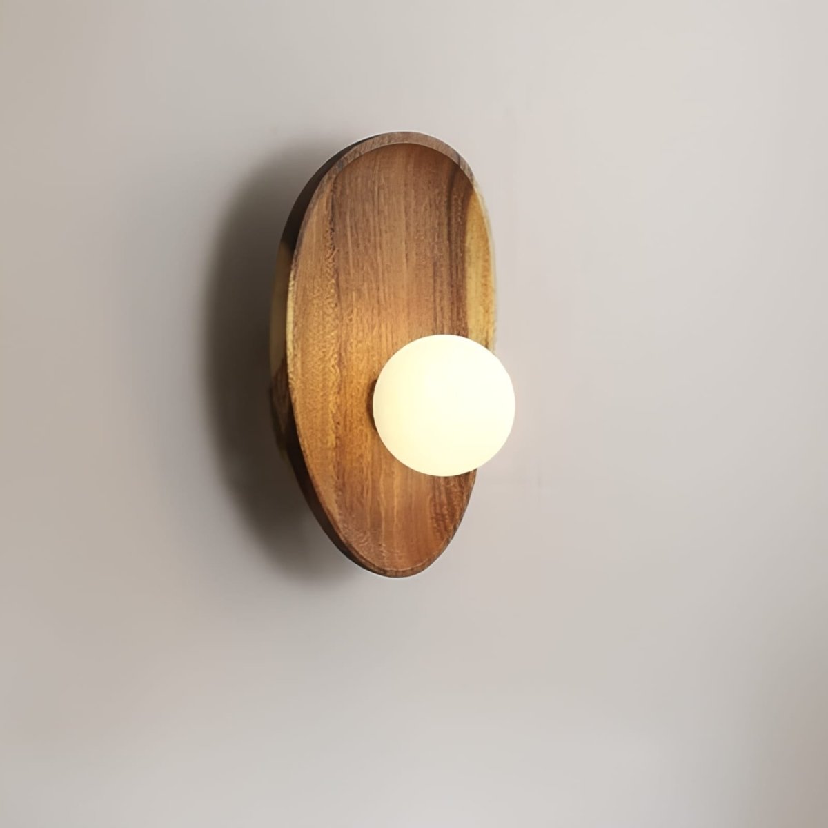 Globe Wall Light with Solid Wood Base