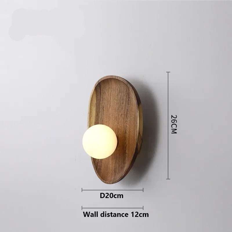 Globe Wall Light with Solid Wood Base
