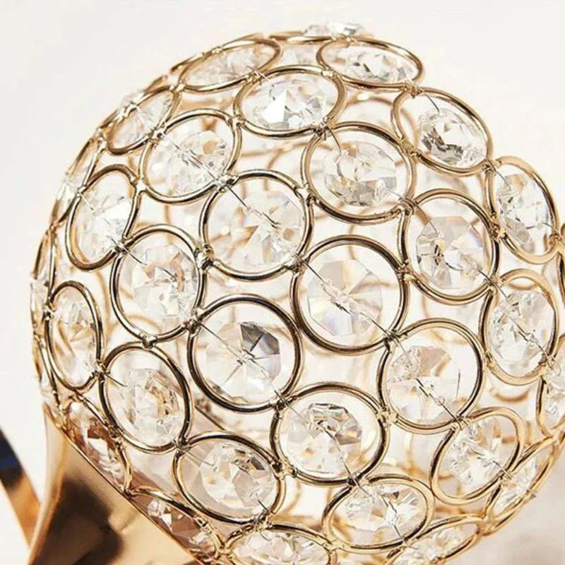 Gold Crystal LED Wall Sconce with Globe Shade